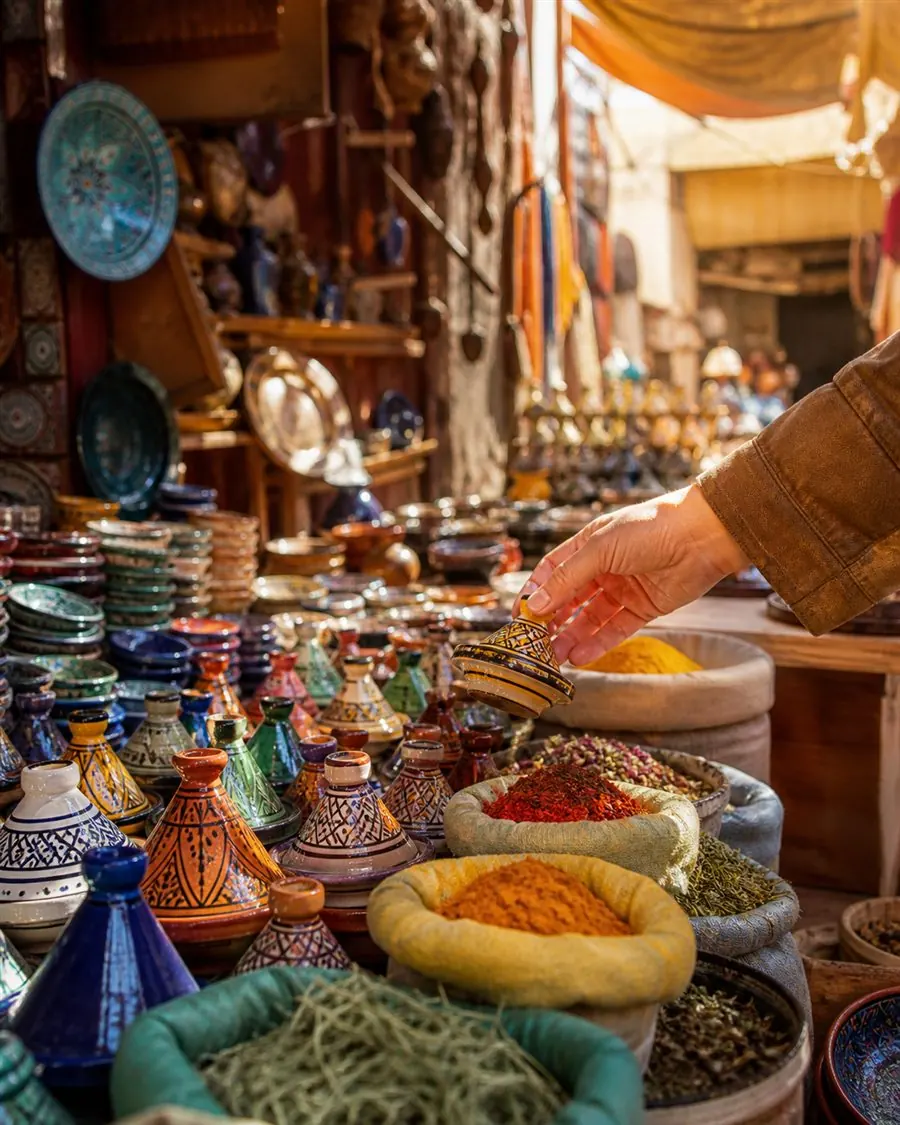 Artisanat, épices et découvertes dans un marché local